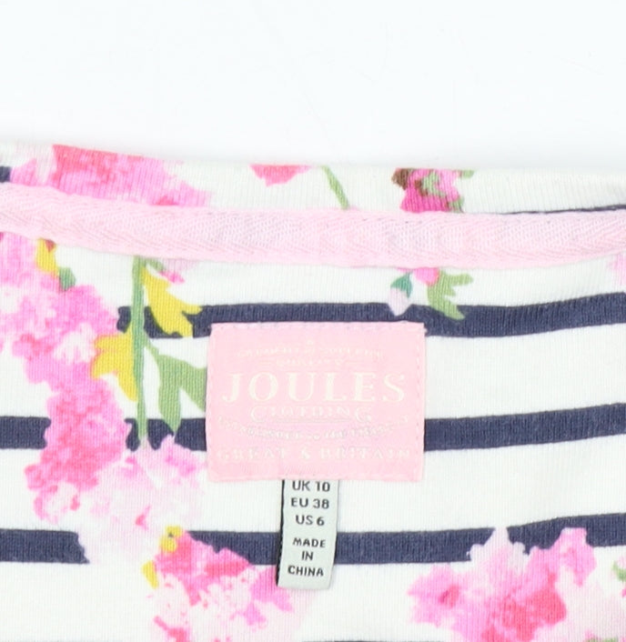 Joules Women's Multicoloured Striped 3/4 Sleeve T-Shirt