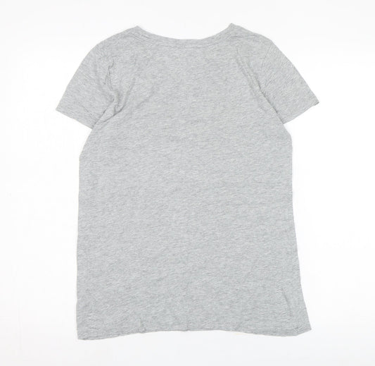 GAP Women's Grey V-Neck Basic T-Shirt Medium