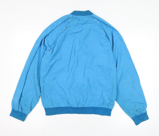 FILA Blue Men's Bomber Jacket, Retro Style, Logo Accent Size M