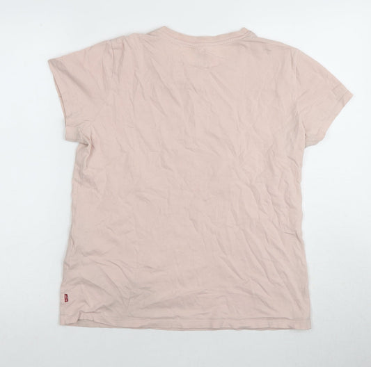 Levi's Women's Pink Cotton T-Shirt, Medium, Casual Wear