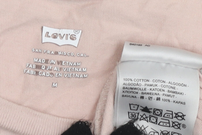 Levi's Women's Pink Cotton T-Shirt, Medium, Casual Wear