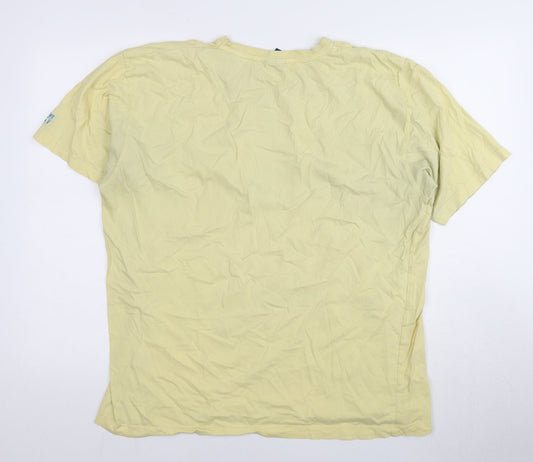 Colt Men's Yellow V-Neck Cotton T-Shirt - Size L