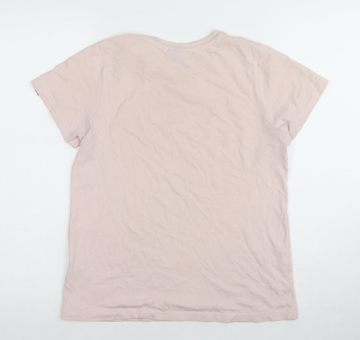 Ellesse Women's Pink T-Shirt M, Casual Short Sleeve Embroidered