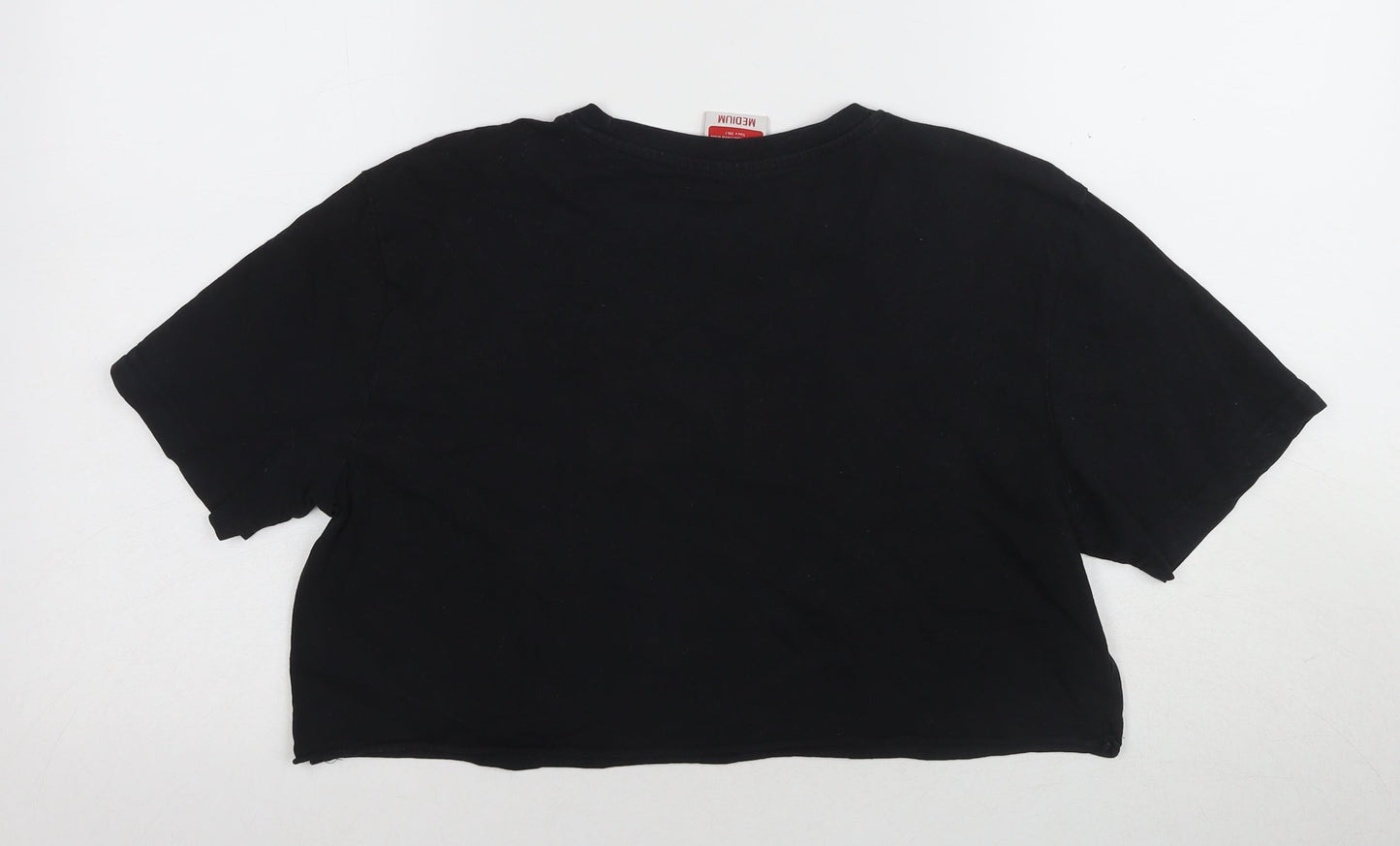 Kappa Unisex Black Cropped T-Shirt, M, Casual