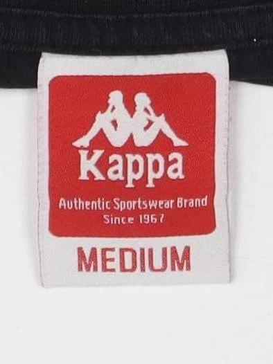 Kappa Unisex Black Cropped T-Shirt, M, Casual