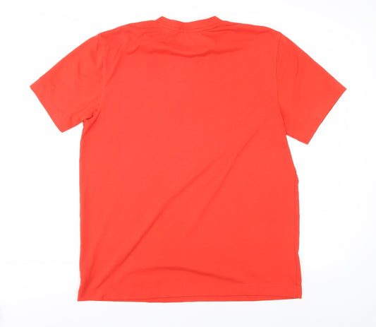 Champion Men's Red Crew Neck T-Shirt, Size M