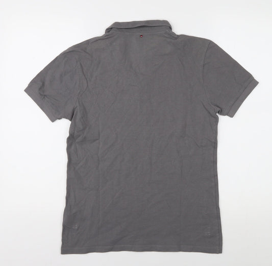 Pretty Green Men's Grey XS Polo Shirt 100% Cotton