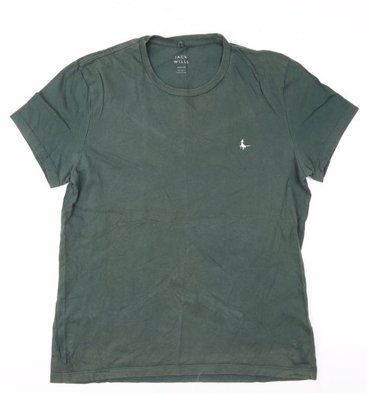 Jack Wills Men's Green M Cotton Crew Neck T-Shirt