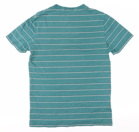 Fred Perry Men's Green Striped T-Shirt S
