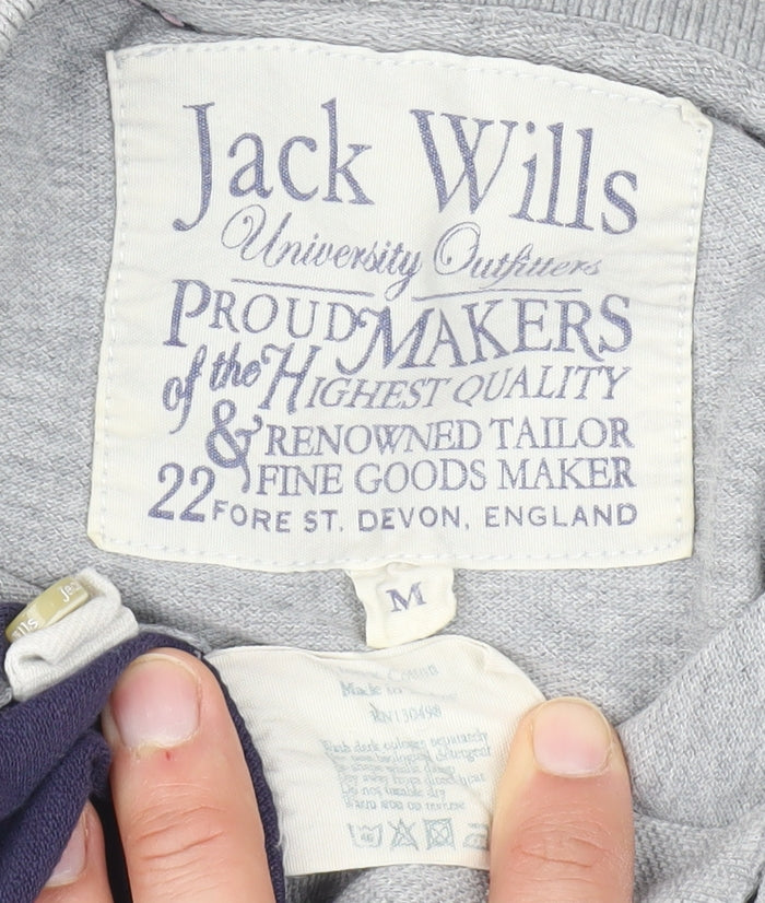 Jack Wills Men's Grey Colourblock Polo Shirt M