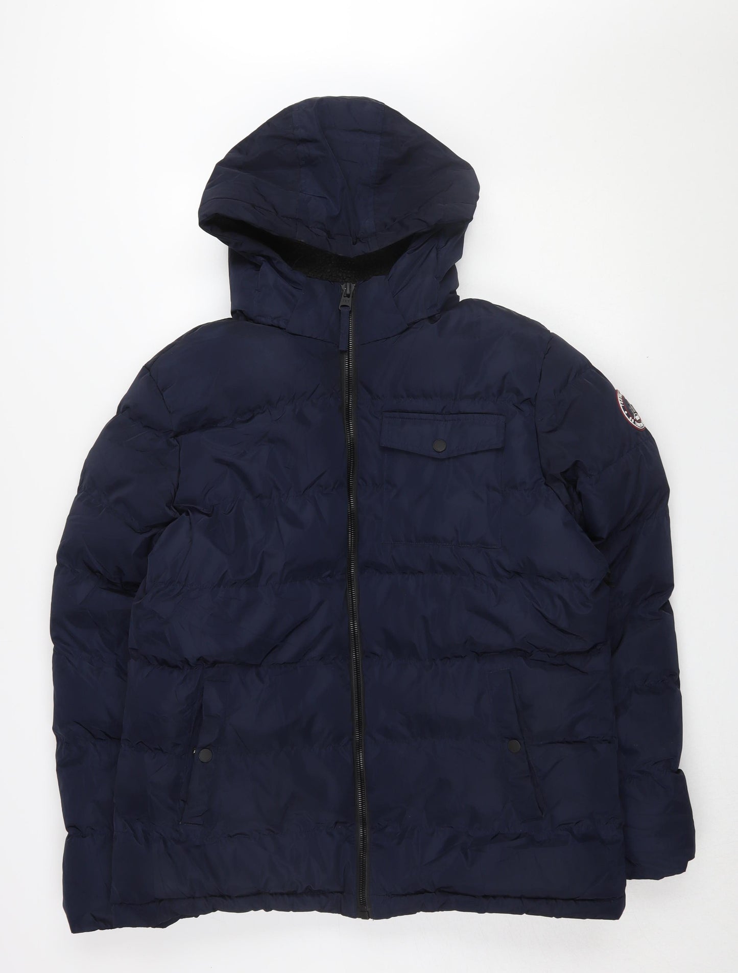 Tokyo Laundry Men's Blue Puffer Jacket L