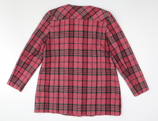 Next Women's Pink Plaid Long Coat Size 20