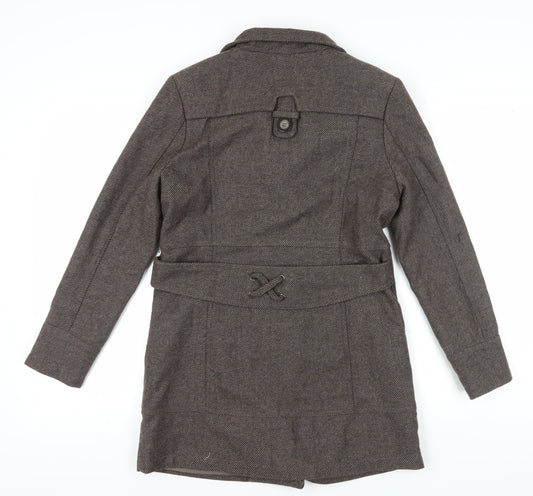 Lee Cooper Women's Brown Herringbone Pea Coat Size 8