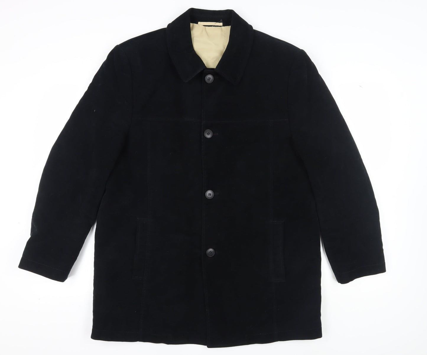 Pierre Cardin Men's Black Mid-Length Coat, Size L