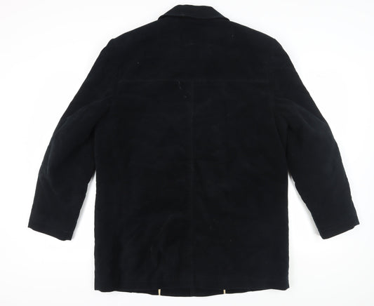 Pierre Cardin Men's Black Mid-Length Coat, Size L