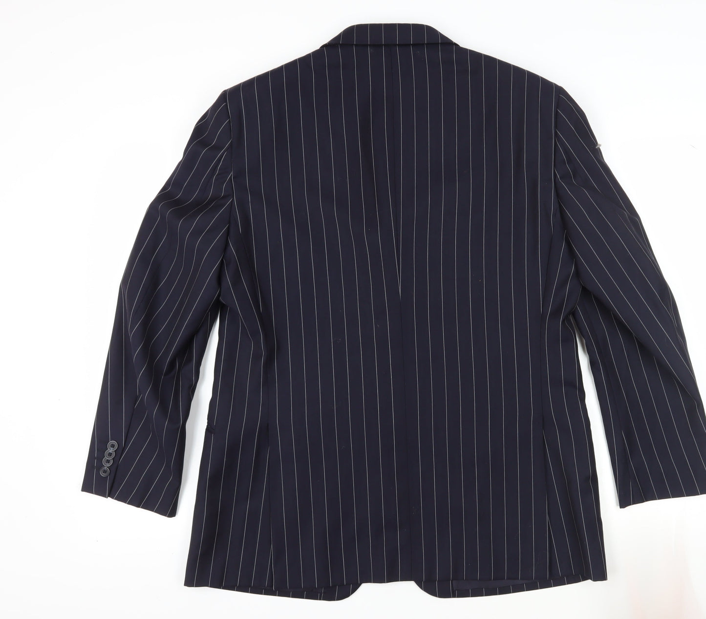 T.M. Lewin Men's Blue Striped Blazer Size 42S
