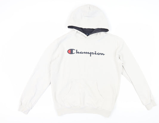 Mens UK S Regular Champion White Pullover Hoodie