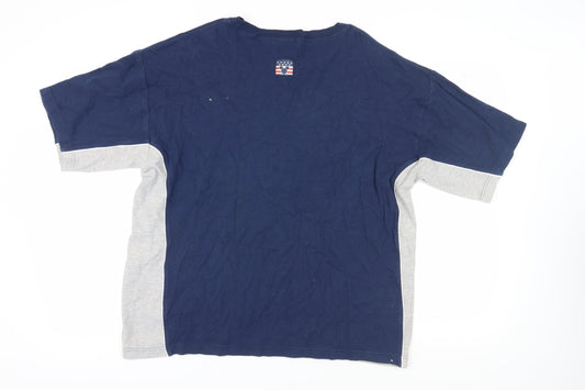 Disney Men’s Blue Grey Mickey T-Shirt L Logo Crew Neck