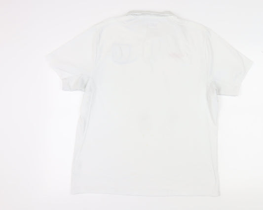 Umbro Men's White Polo Shirt, Size 18, Short Sleeve Casual