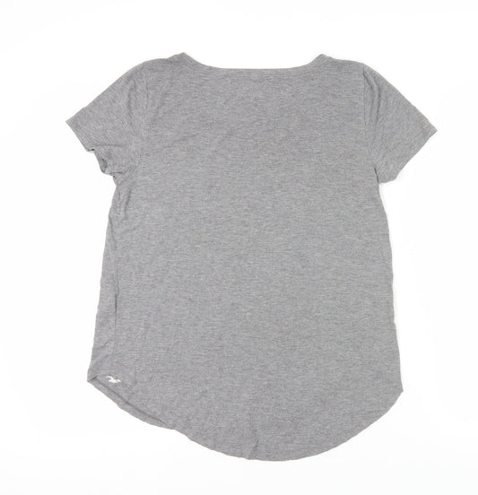 Hollister Women's Grey Basic T-Shirt, M, Scoop Neck