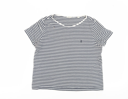 Jack Wills Women's Black-White Striped T-Shirt, Size 6