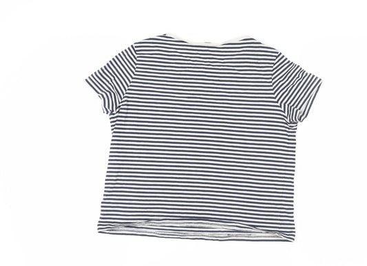 Jack Wills Women's Black-White Striped T-Shirt, Size 6