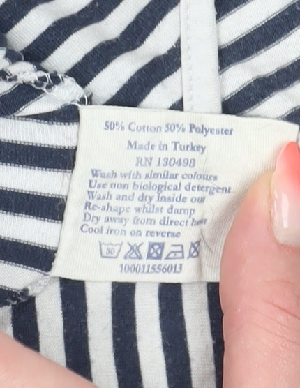 Jack Wills Women's Black-White Striped T-Shirt, Size 6