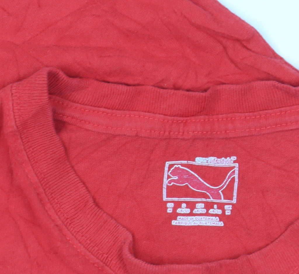 Puma Men's Red Short Sleeve Crew Neck T-Shirt, M