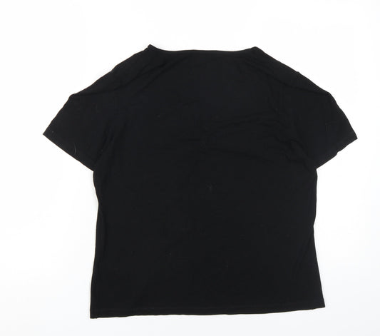 Womens UK Size 16 Olsen Black Viscose Blend T-Shirt