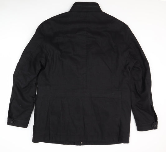 Hugo Boss Black Military Jacket, Men's Medium, Stand-Up Collar