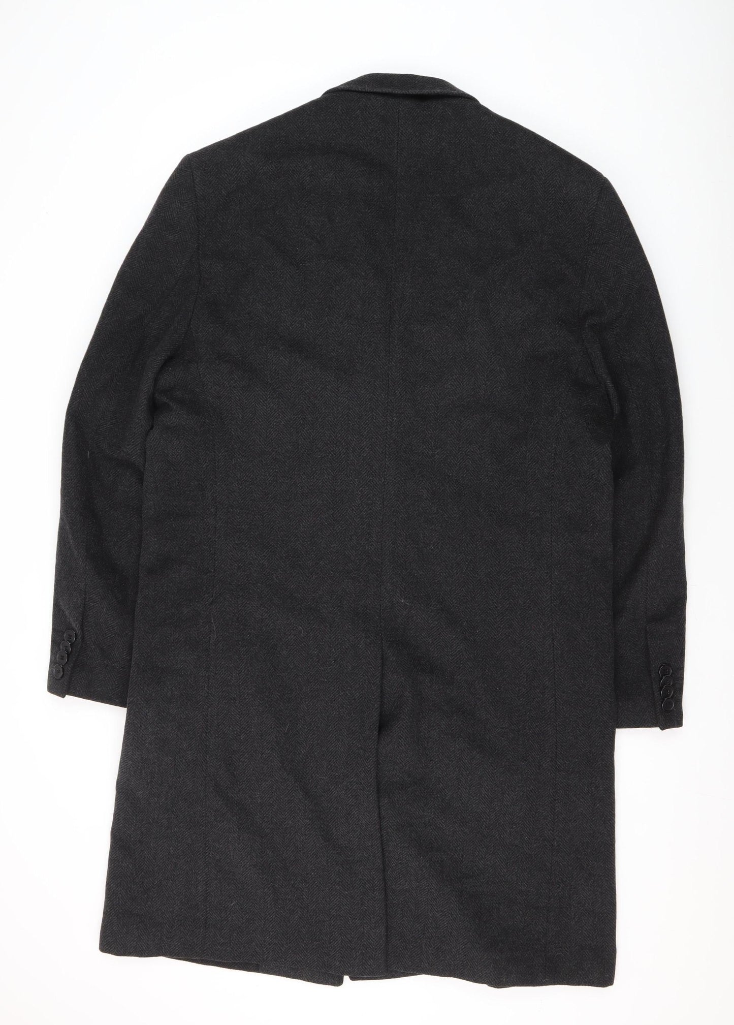 Feraud Men's Black Wool Overcoat - Size 42