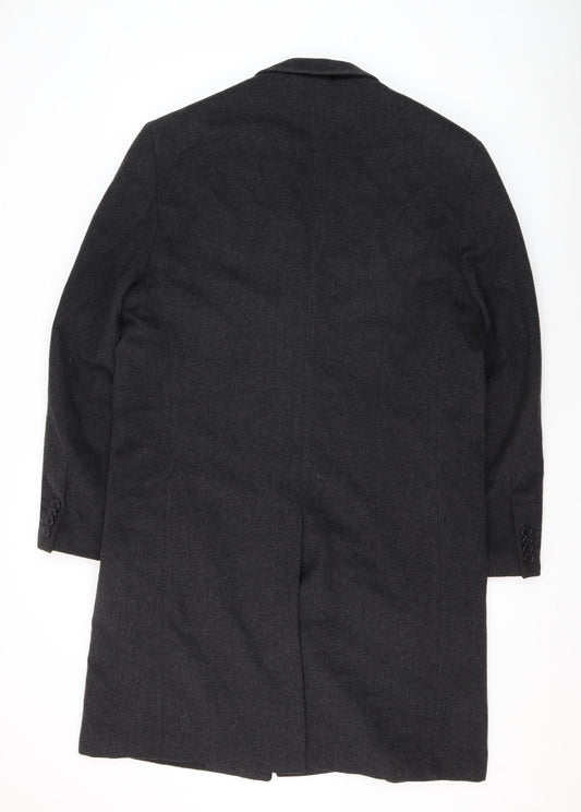 Feraud Men's Black Wool Overcoat - Size 42