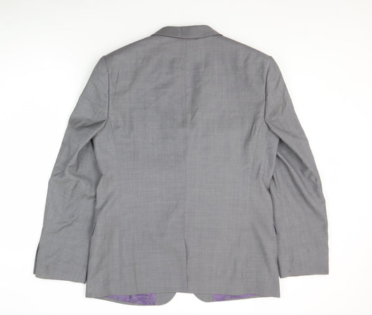 Ted Baker Men's Grey Blazer, Size 40R (Est), Wool, Formal