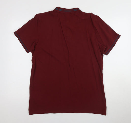 Umbro Men's Red Polo Shirt - Size L - Short Sleeve