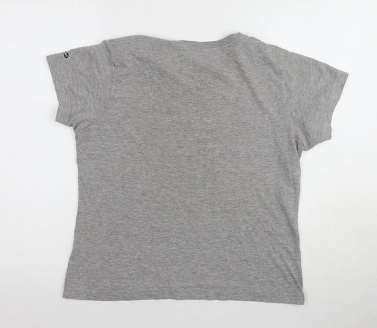 Womens UK Size M adidas Grey Cotton Blend T-Shirt