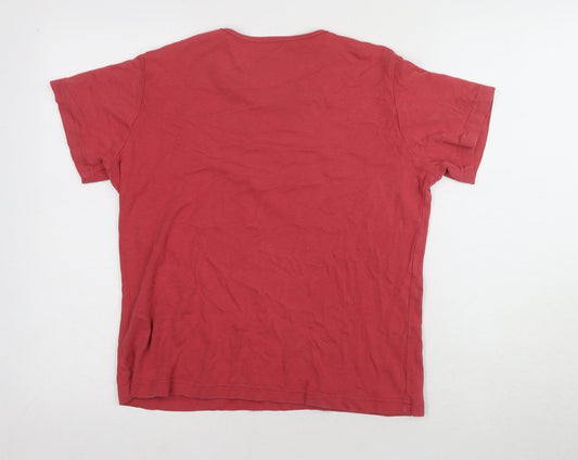 EWM Women's Red Cotton Basic T-Shirt M