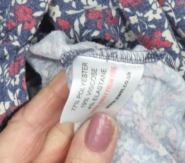 Brand and care label for Izle Women's Multicoloured Floral Blouse, size 14