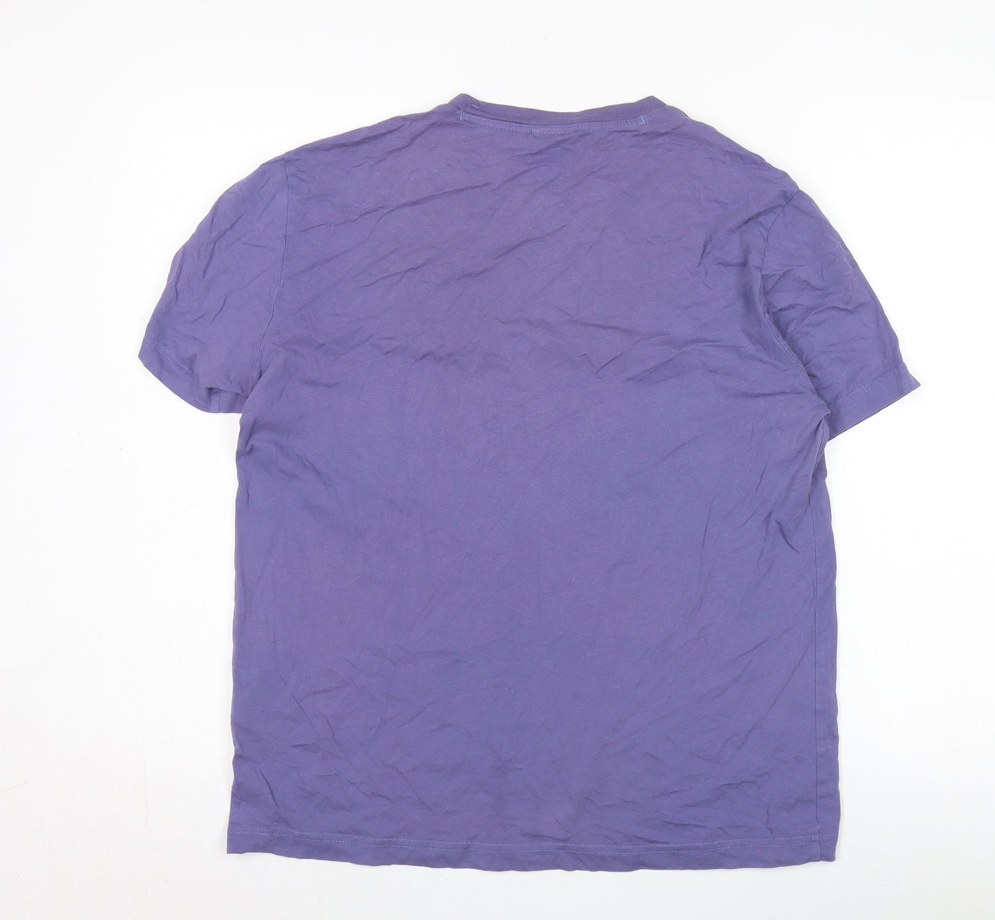 Champion Men's Purple Cotton Crew Neck T-Shirt M