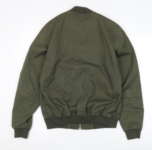 ASOS Men's Green Bomber Jacket S Casual Zip