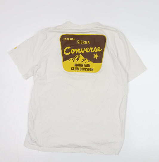 Converse Men’s Ivory Graphic T-Shirt, Size M