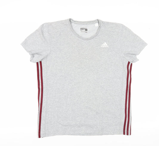Unisex Adultss UK Size M adidas Grey Cotton Blend T-Shirt