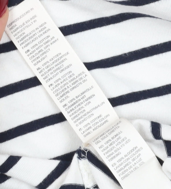 Fat Face Women's White Striped T-Shirt, Size 18