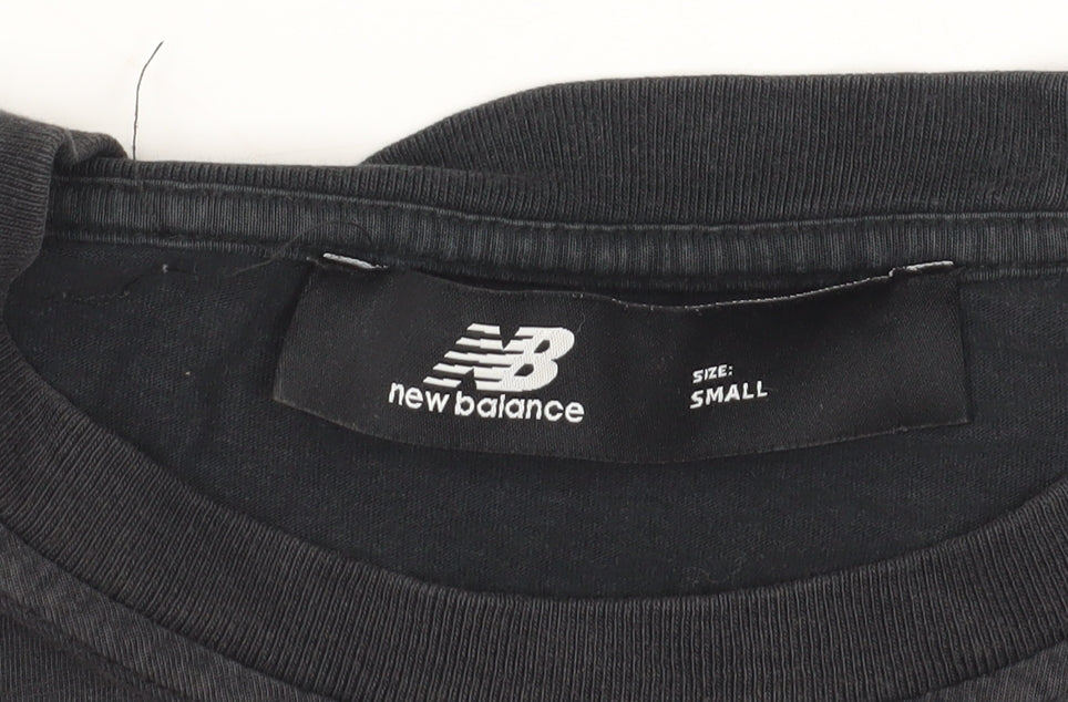 New Balance Men's Black Graphic Logo T-Shirt, Size S