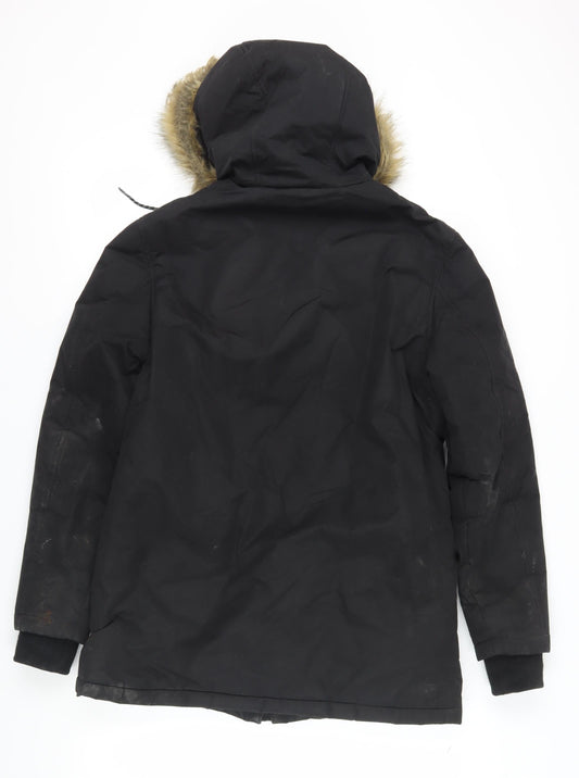 Shore Leave Men's Black Hooded Parka Jacket Size S