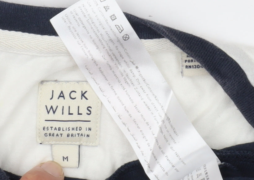 Jack Wills Men's Blue White Colourblock T-Shirt M
