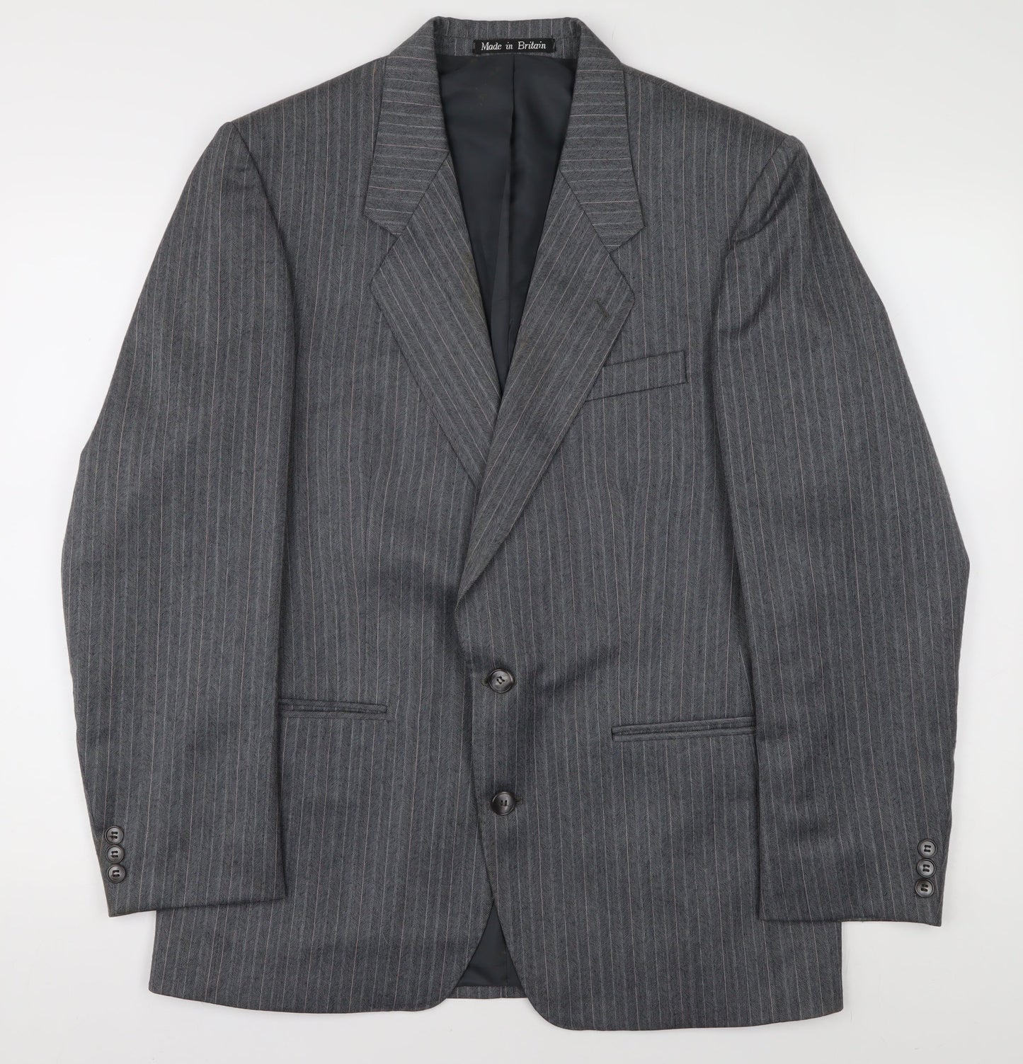 Dunn & Co Men's Grey Striped Blazer Size 40R