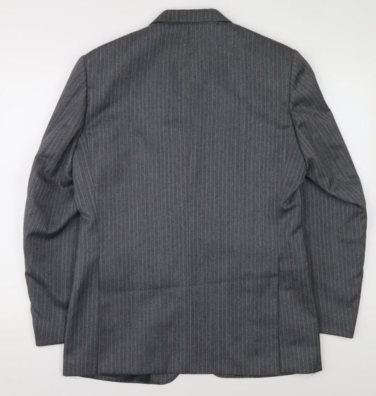 Dunn & Co Men's Grey Striped Blazer Size 40R