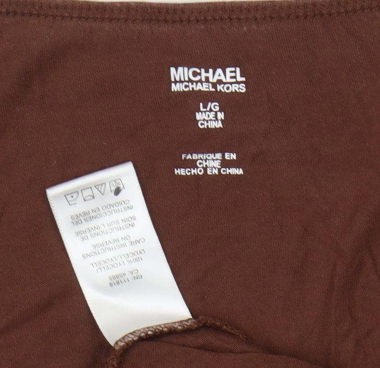 Michael Kors Women’s Brown Sleeveless Tank Top - Size L