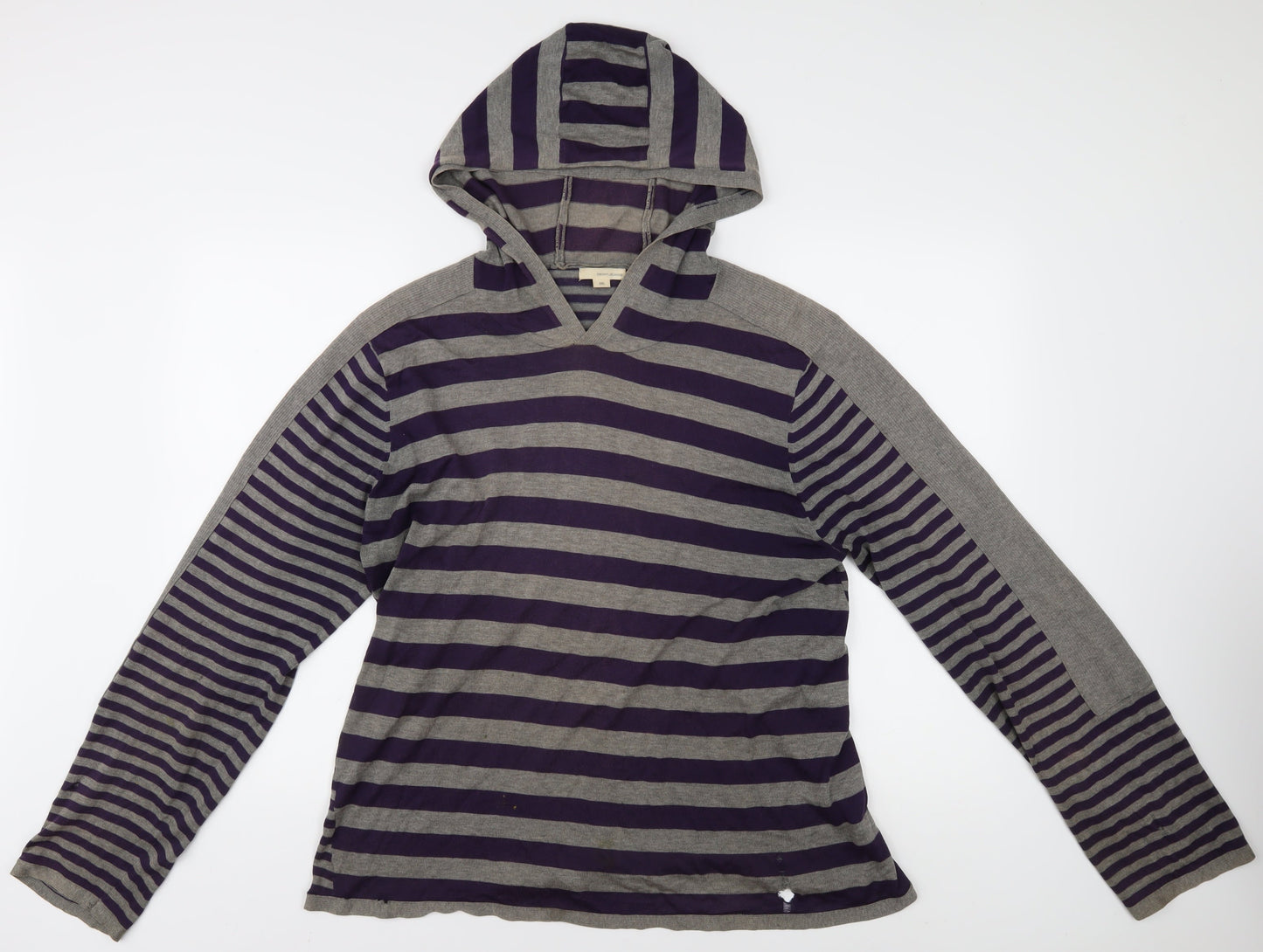 DKNY Jeans Unisex Purple Grey Striped 2XL Hoodie