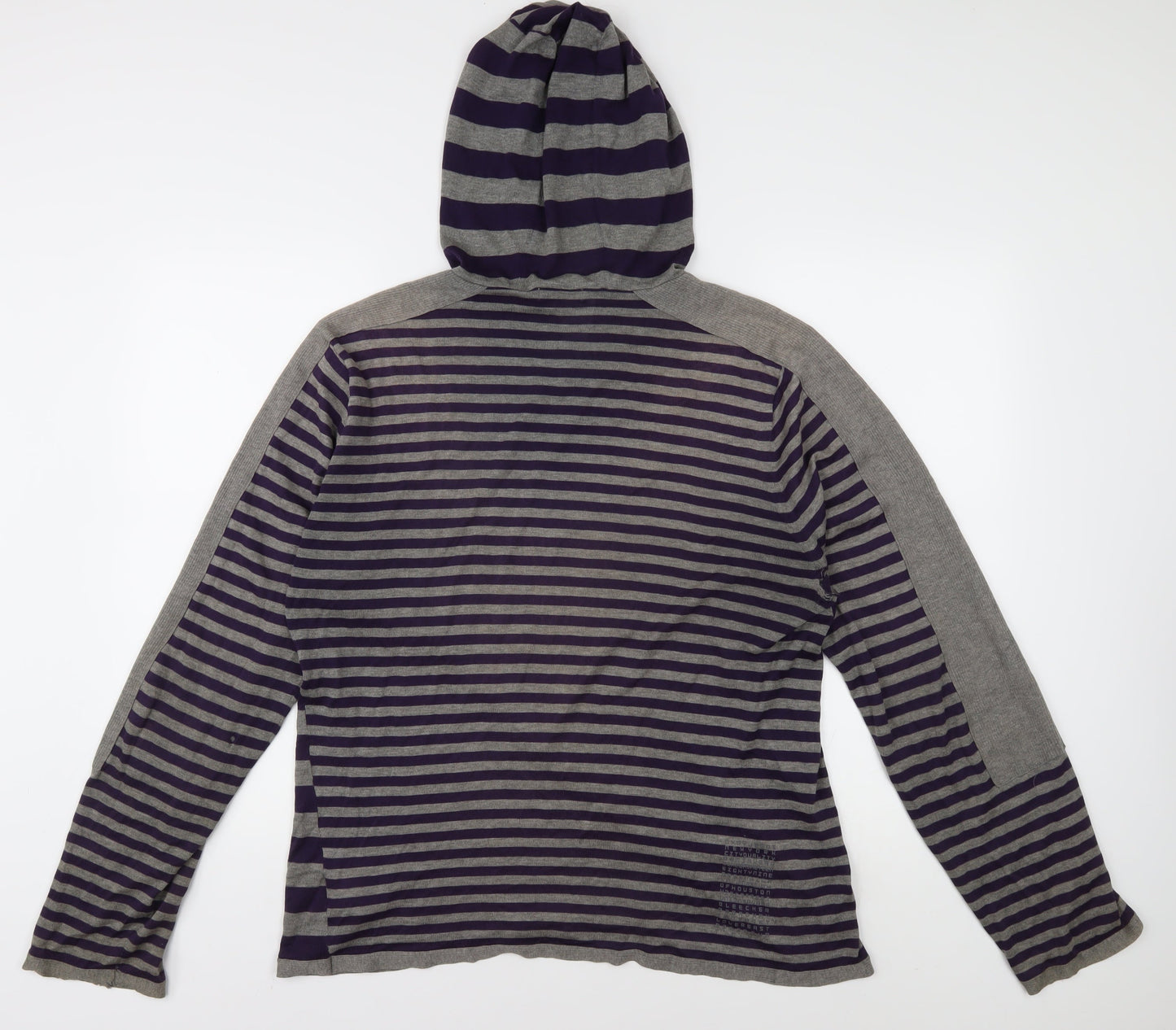 DKNY Jeans Unisex Purple Grey Striped 2XL Hoodie